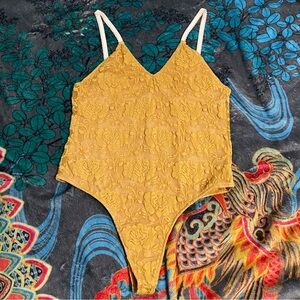 Veronika Pagan Goldenrod Floral BodySuit